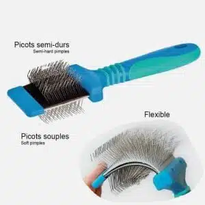 Brosse flexible 2 faces pour chien. Les Lhassa de Luminia