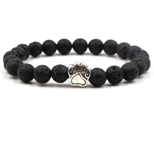 bracelet patte de chien. Lave noire