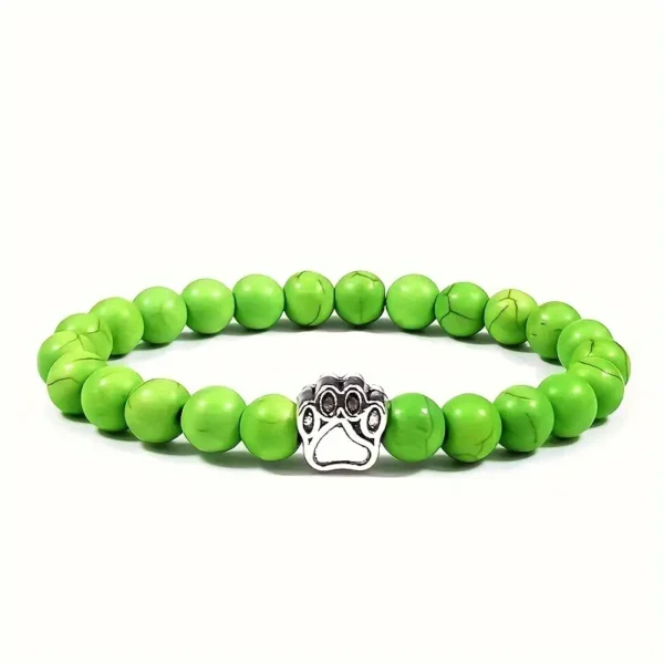 bracelet patte de chien. Pin vert