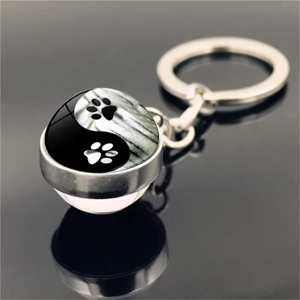 porte clé en verre empreinte chien